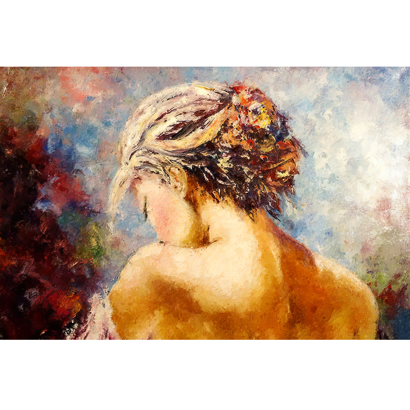 Vrouw schilderij in kleurrijk kopen online