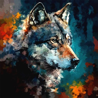 Wolf schilderij