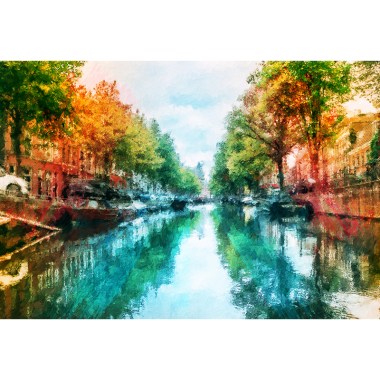 Amsterdam  vrolijke kleuren schilderij kopen