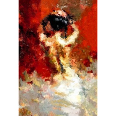 Abstract vrouw schilderij 