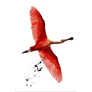 vliegende flamingo schilderij