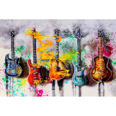 Guitars in kleuren schilderij