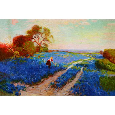 Bluebonnet Scène met een meisje - Julian Onderdonk