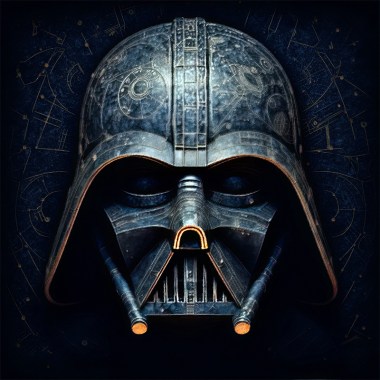 Star Wars darth vader in delft blauw stijl