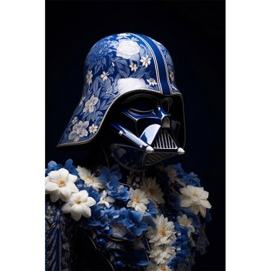 Star Wars darth vader in delft blauw stijl 