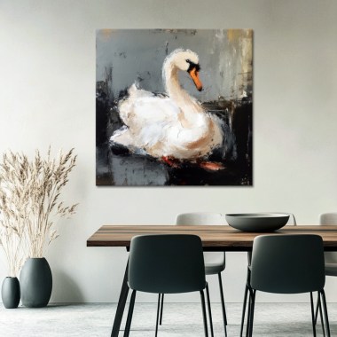 Schilderij zwaan