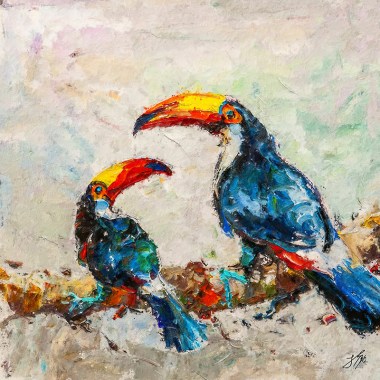 Papegaaien schilderij  kopen online 
