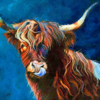 Stier kleurrijk schilderij